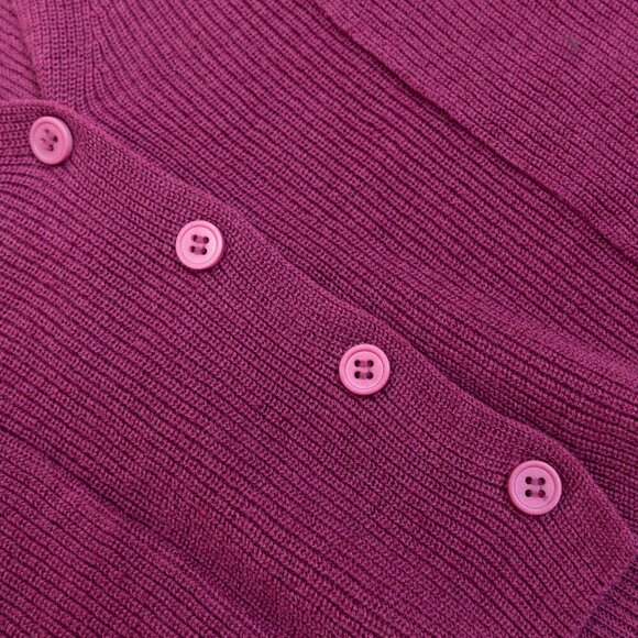 Eileen Fisher Organic Linen Cotton V-Neck Cardigan Oversized Boxy Plum Purple - Picture 6 of 14